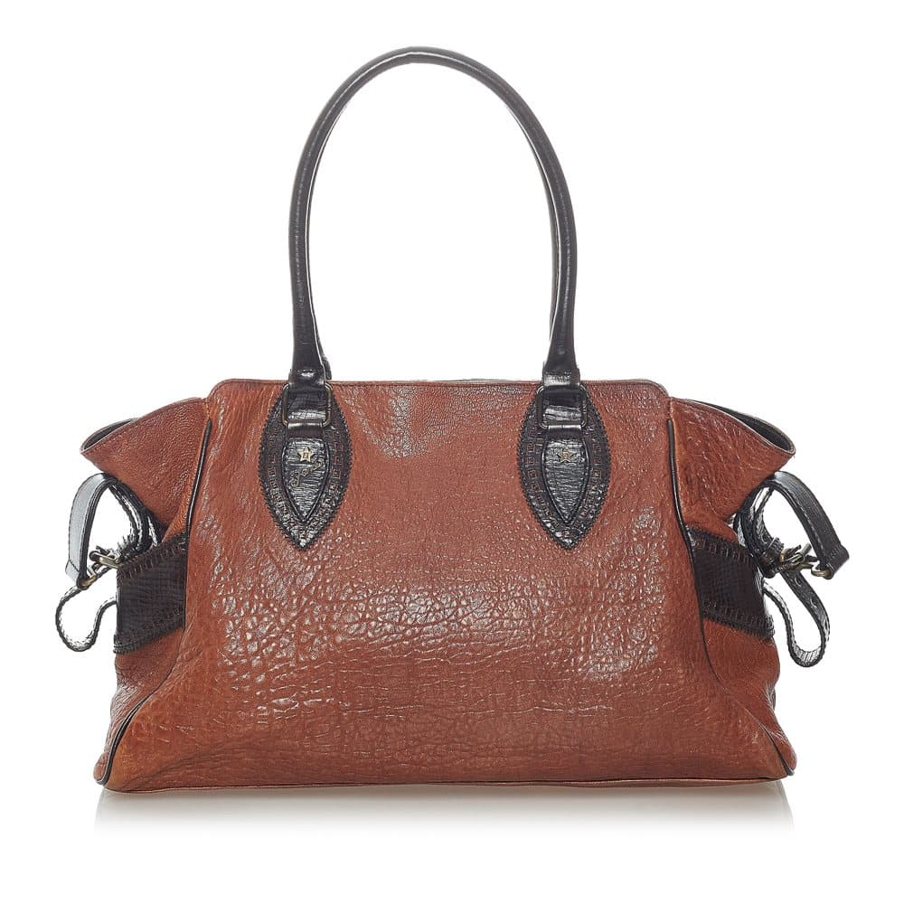Pre-owned Fendi Selleria Leather Handbag Brown