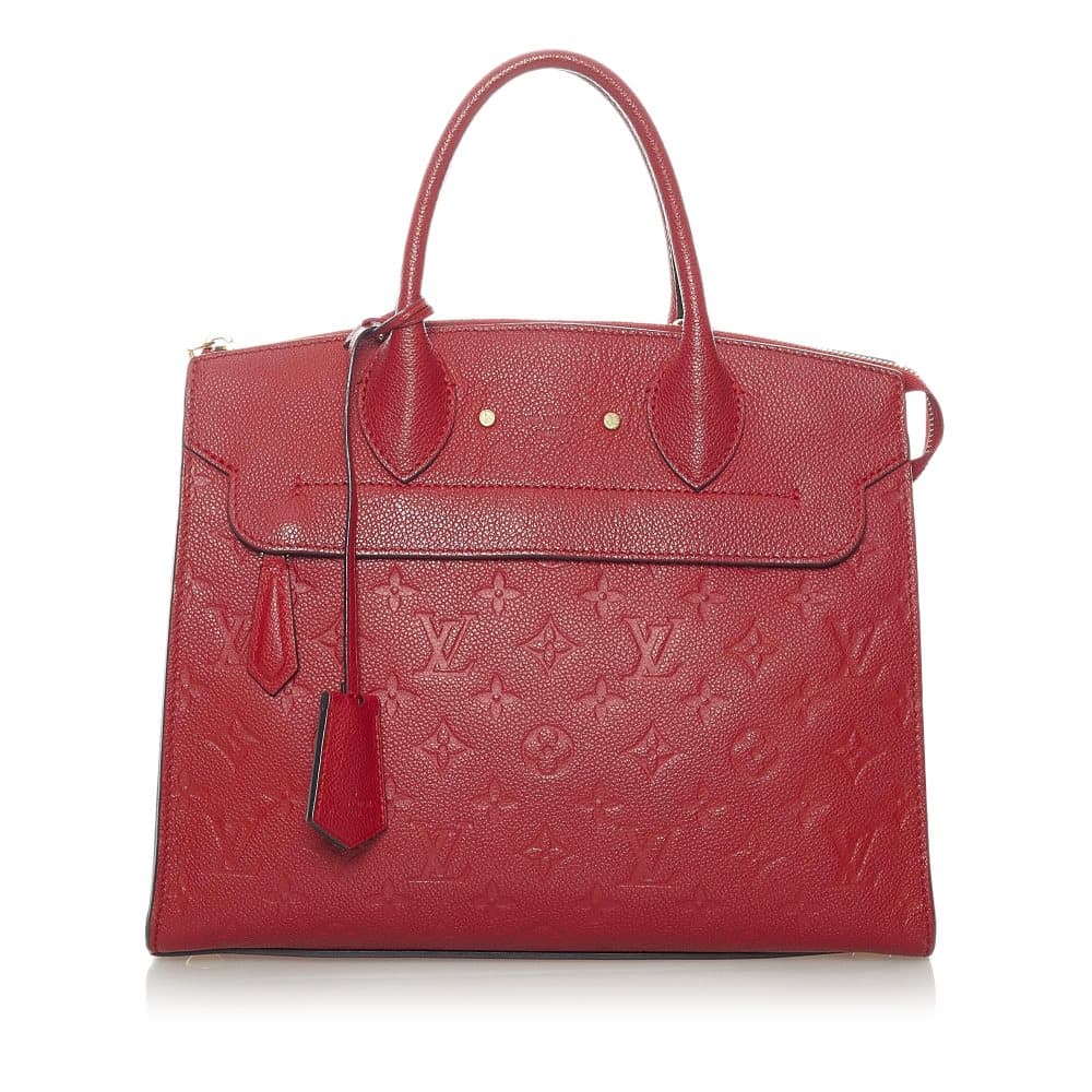 Pre-owned Louis Vuitton Monogram Empreinte Pont Neuf MM Red