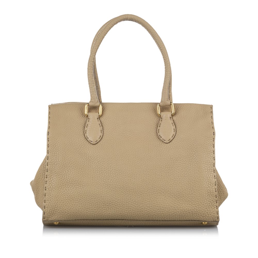 image of Pre-owned Fendi Selleria Firenze Leather Handbag Brown