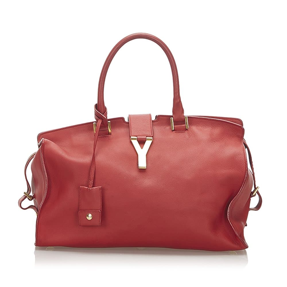 Pre-owned YSL Cabas Chyc Leather Handbag Red