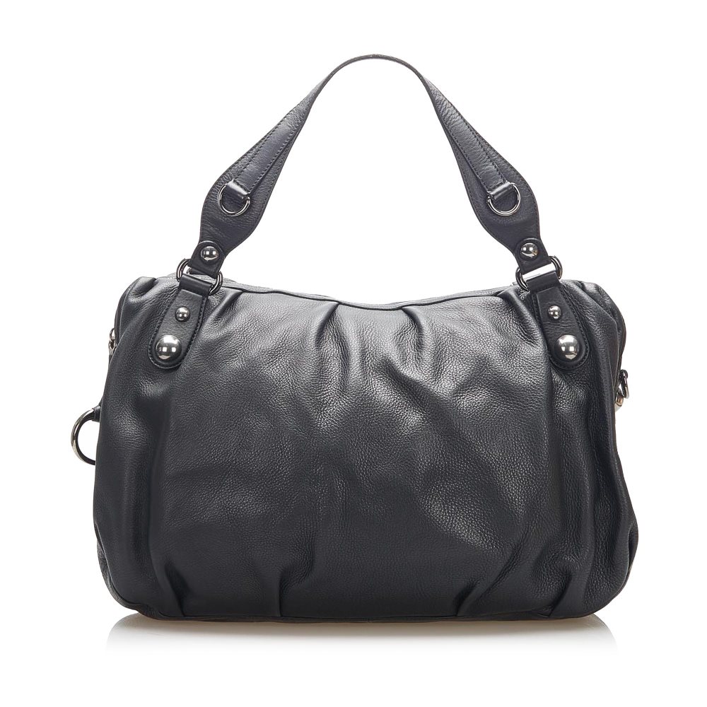 Pre-owned Gucci Icon Bit Leather Satchel Black Product Image