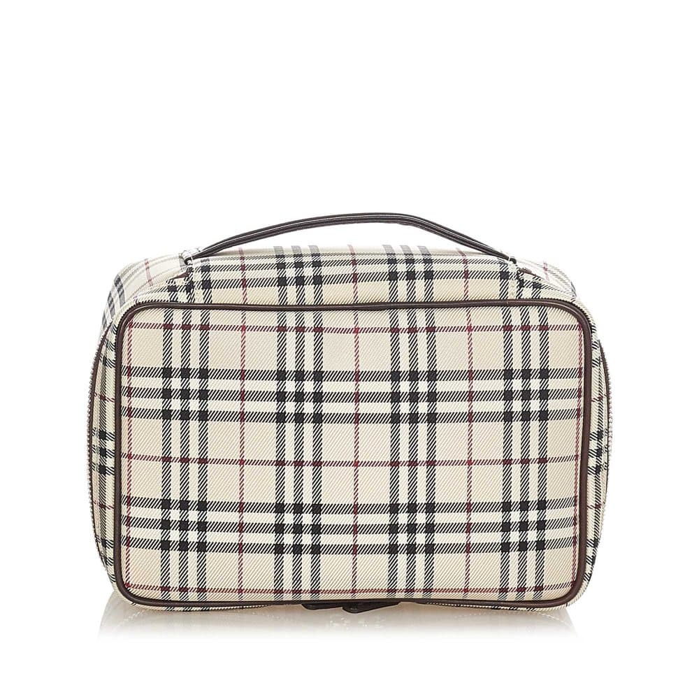 Pre-owned Burberry House Check Vanity Bag Brown