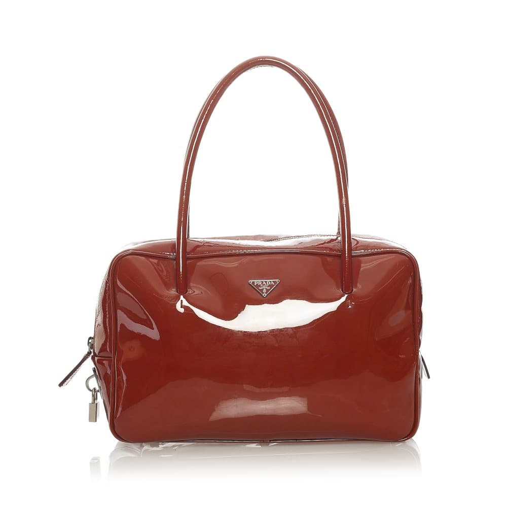 Pre-owned Prada Vernice Handbag Red