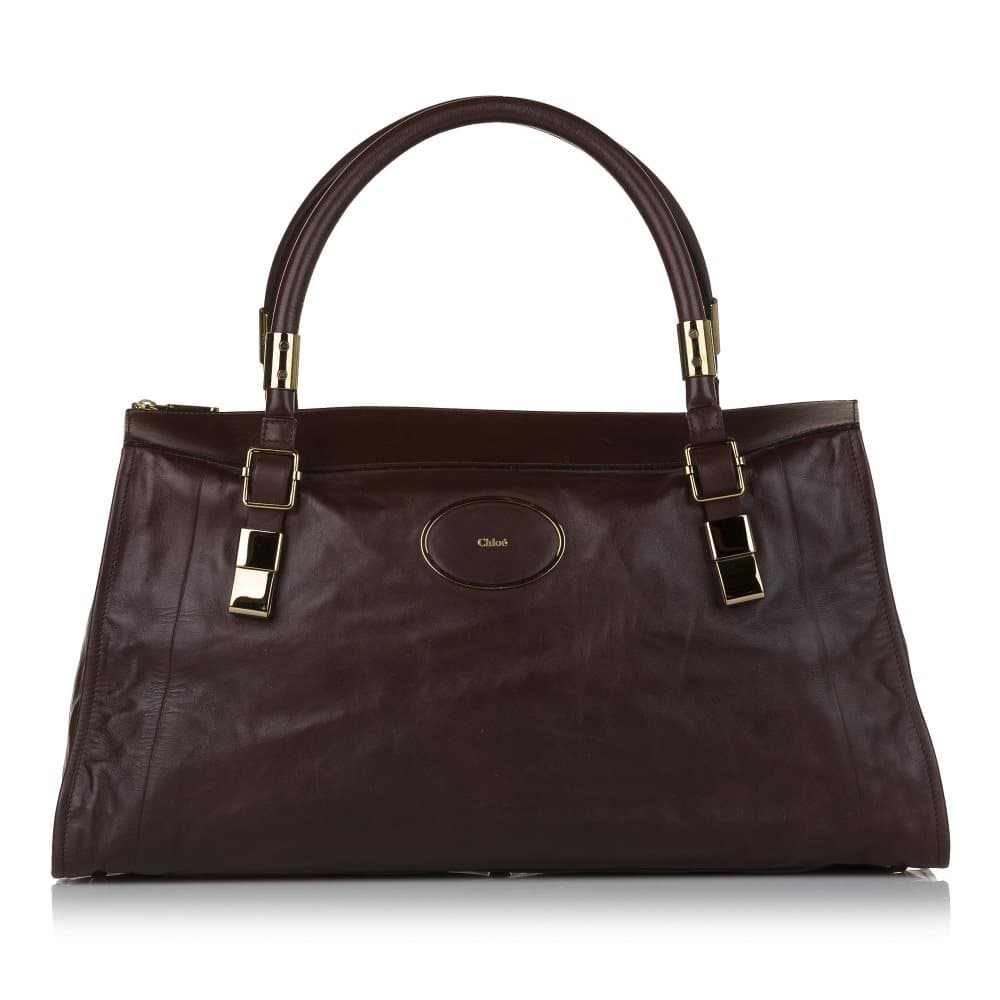 Pre-owned Chloe Victoria Leather Handbag Brown