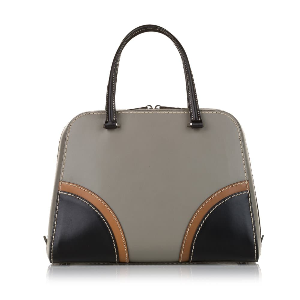 Pre-owned Prada Leather Satchel Gray
