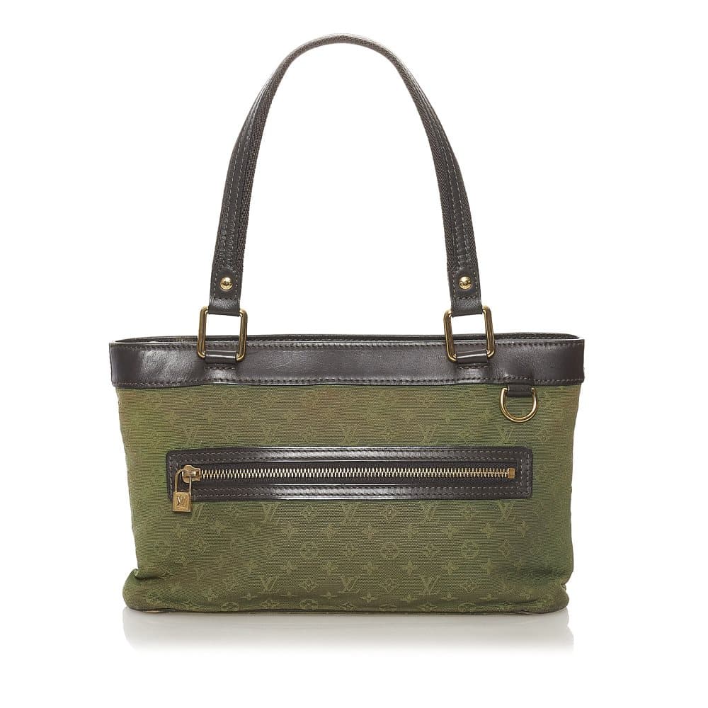 Pre-owned Louis Vuitton Monogram Mini Lin Lucille PM Green