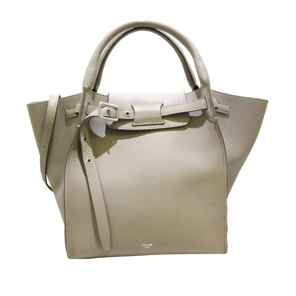 Pre-owned Celine Small Big Leather Satchel Gray