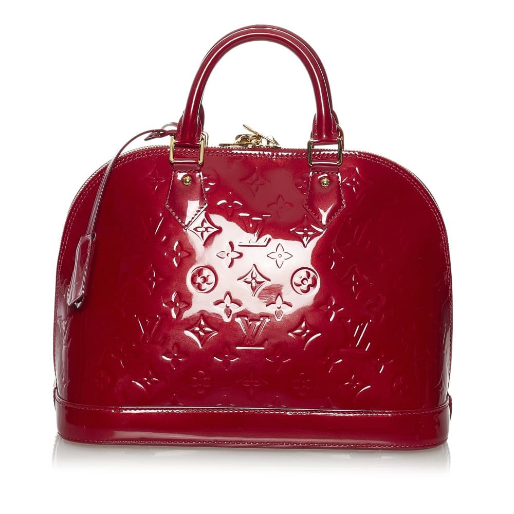 Pre-owned Louis Vuitton Vernis Alma PM Red