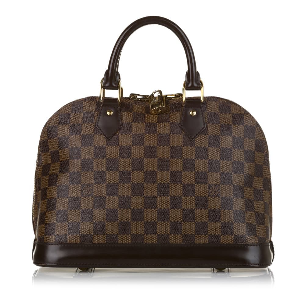 Pre-owned Louis Vuitton Damier Ebene Alma PM Brown