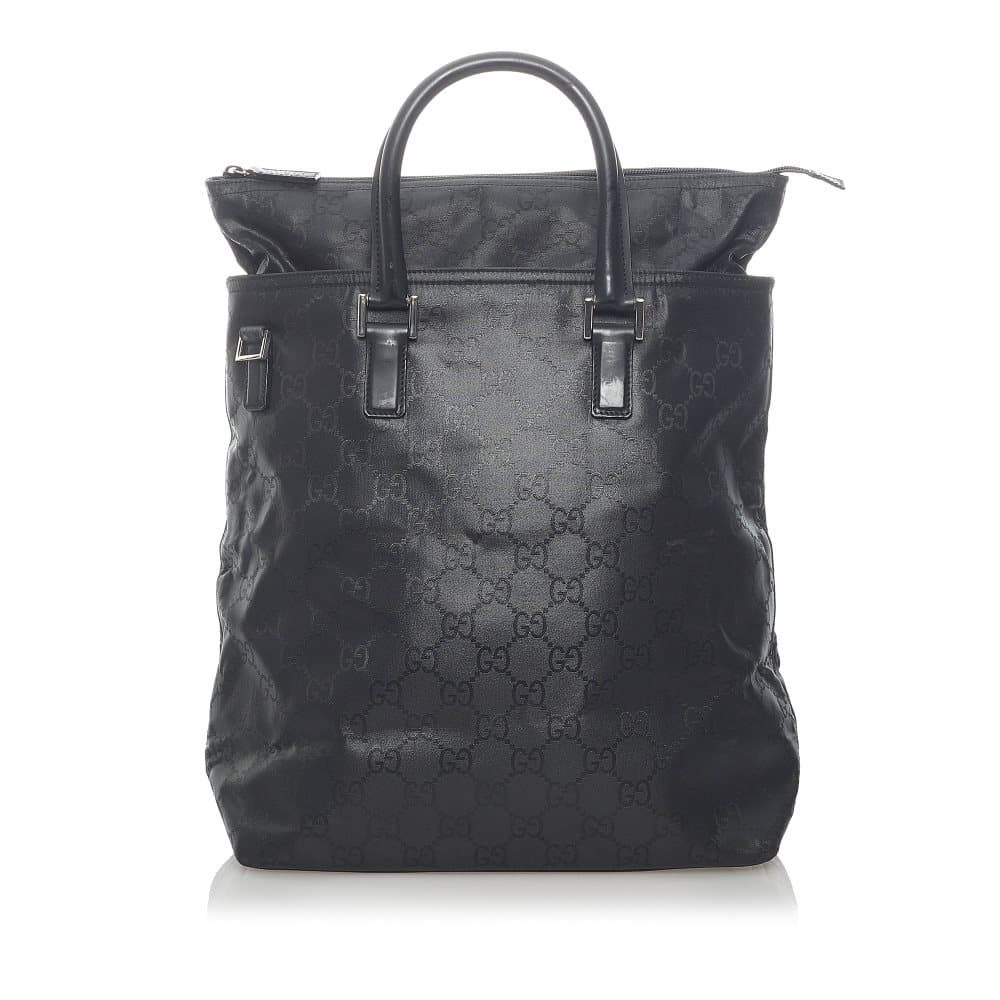 Pre-owned Gucci GG Nylon Satchel Black