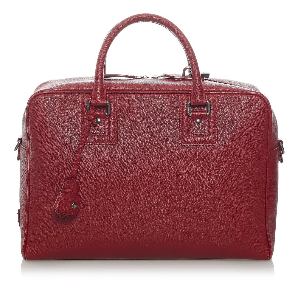 Pre-owned Dolce&Gabbana Leather Business Bag Red