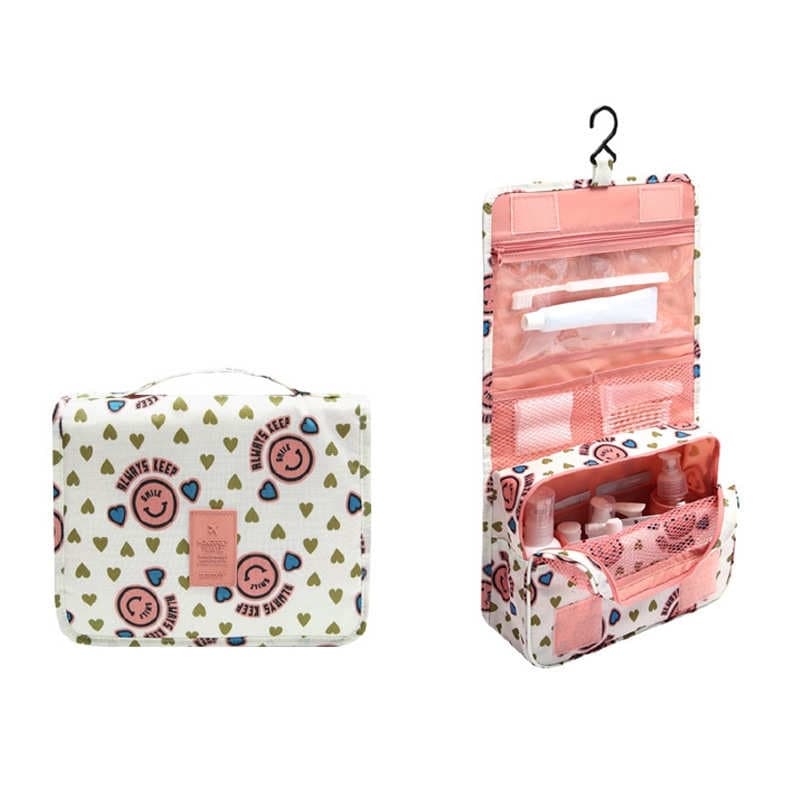 Hängande praktiska necessär och sminkväska Rosa smile