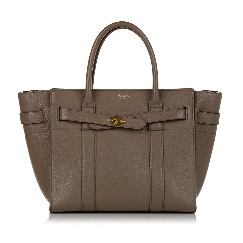 Pre-owned Mulberry Zipped Bayswater Leather Satchel Gray