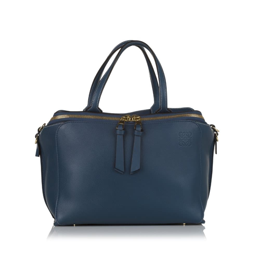 Pre-owned Loewe Leather Satchel Blue