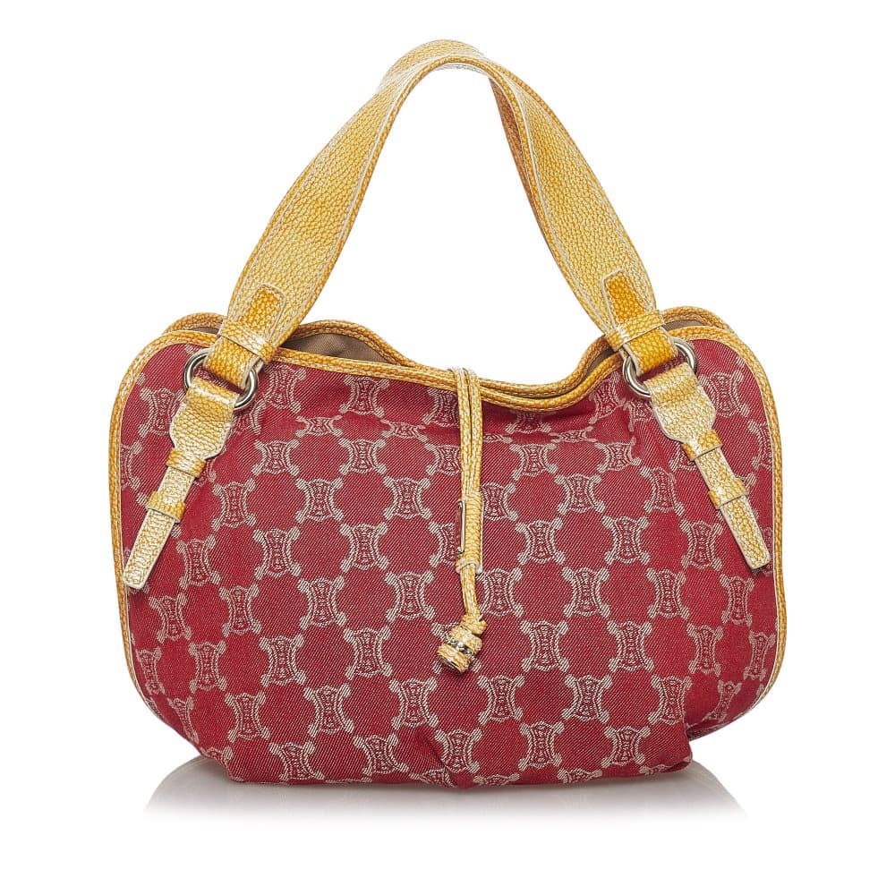 Pre-owned Celine Macadam Bittersweet Canvas Handbag Red