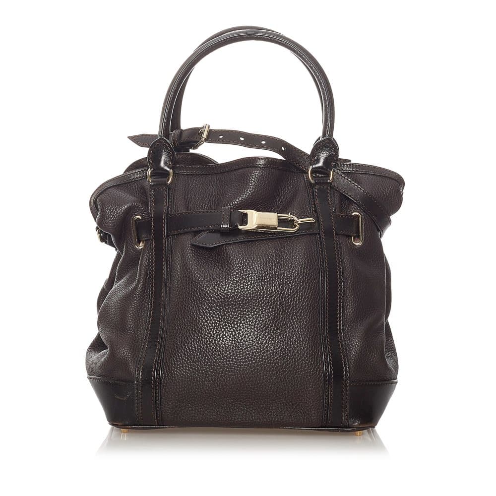 Pre-owned Burberry Leather Satchel Brown
