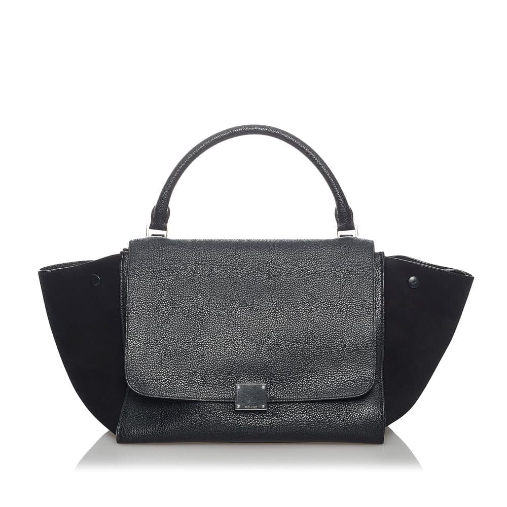 Pre-owned Celine Small Trapeze Leather Satchel Black