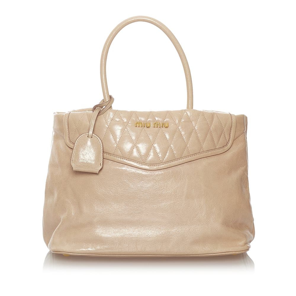 Pre-owned Miu Miu Leather Satchel White