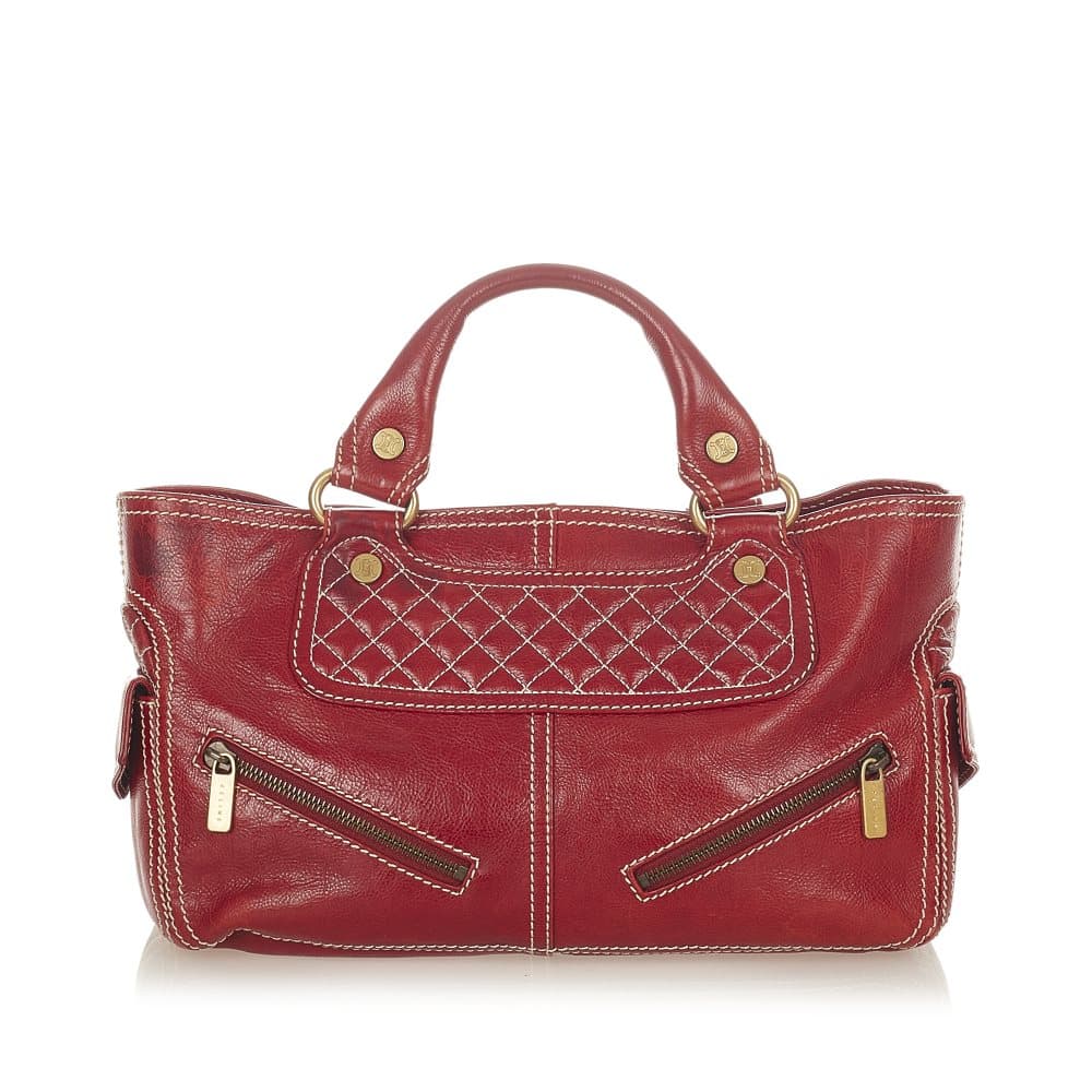 Pre-owned Celine Boogie Leather Handbag Red