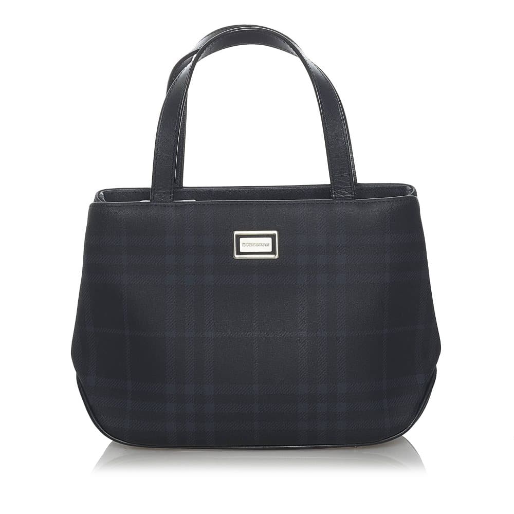 Pre-owned Burberry Smoke Check PVC Handbag Black