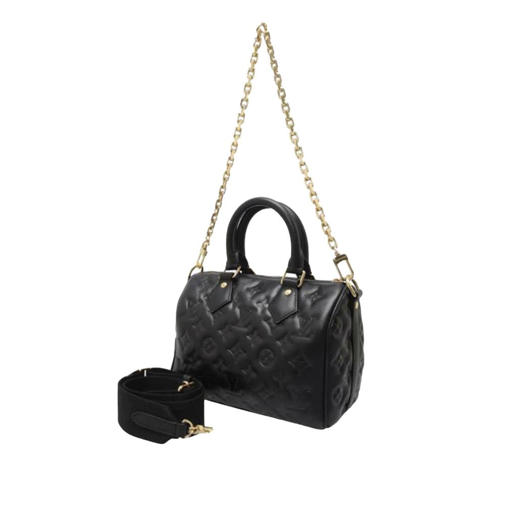 Pre-owned Louis Vuitton Speedy Bandouliere 22 Black
