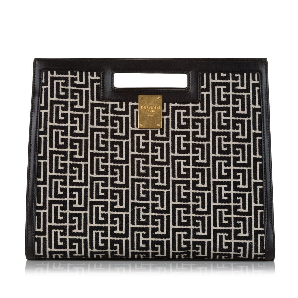 Pre-owned Balmain 1945 Canvas Satchel Black