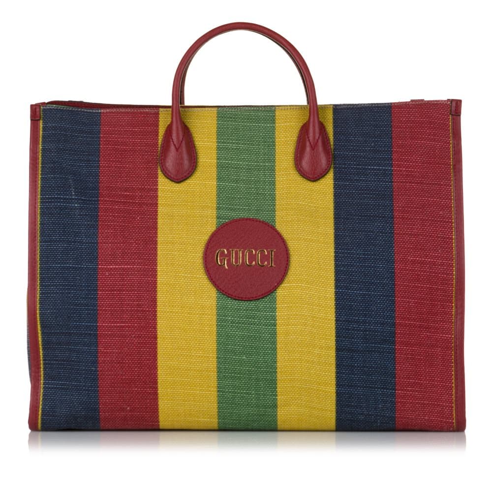 Pre-owned Gucci Baiadera Stripe Canvas Satchel Multi