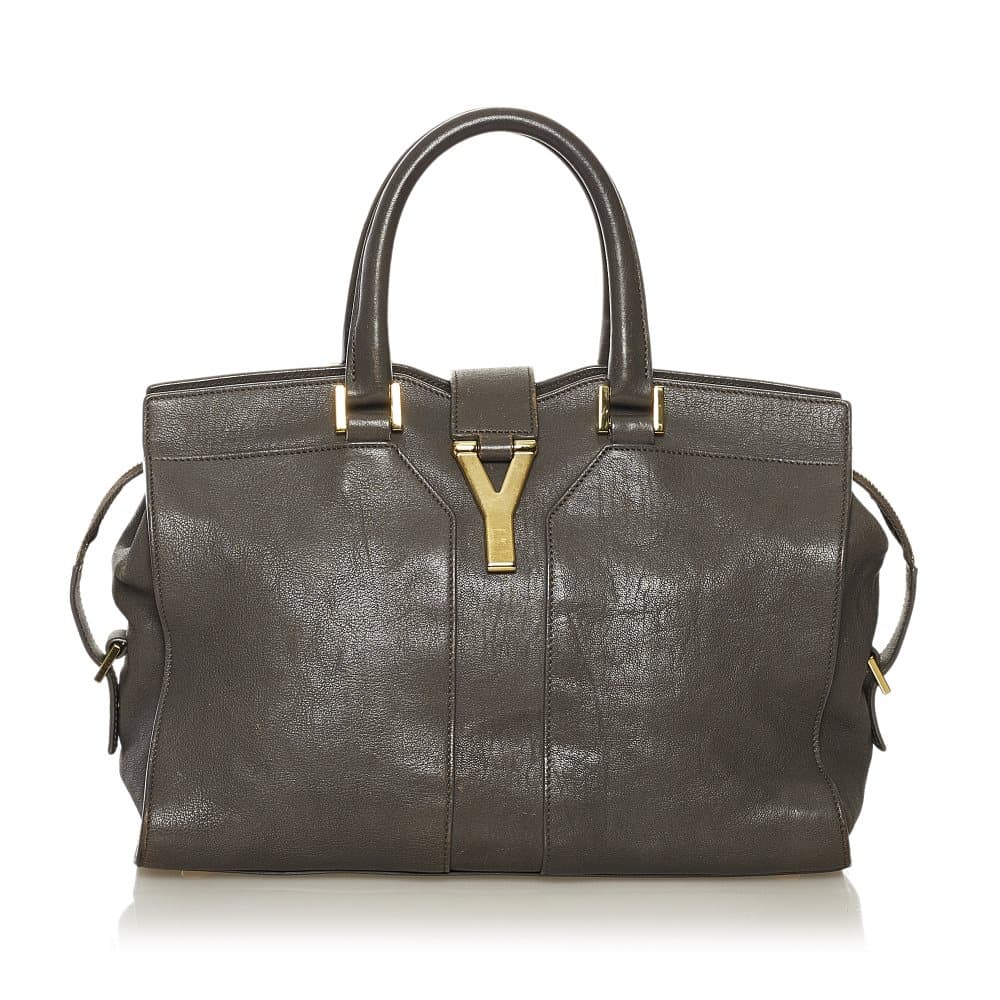 Pre-owned YSL Cabas Chyc Ligne Leather Satchel Black