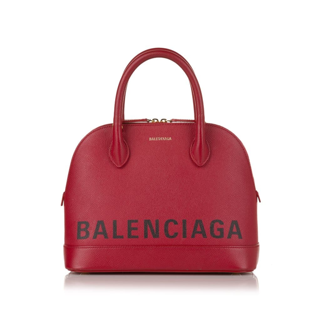 Pre-owned Balenciaga Ville Leather Satchel Red