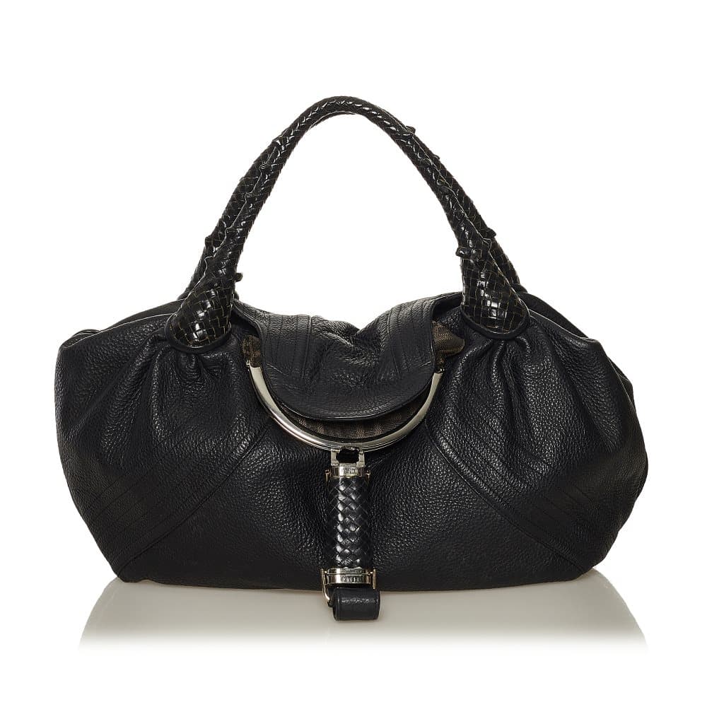 Pre-owned Fendi Spy Leather Handbag Black