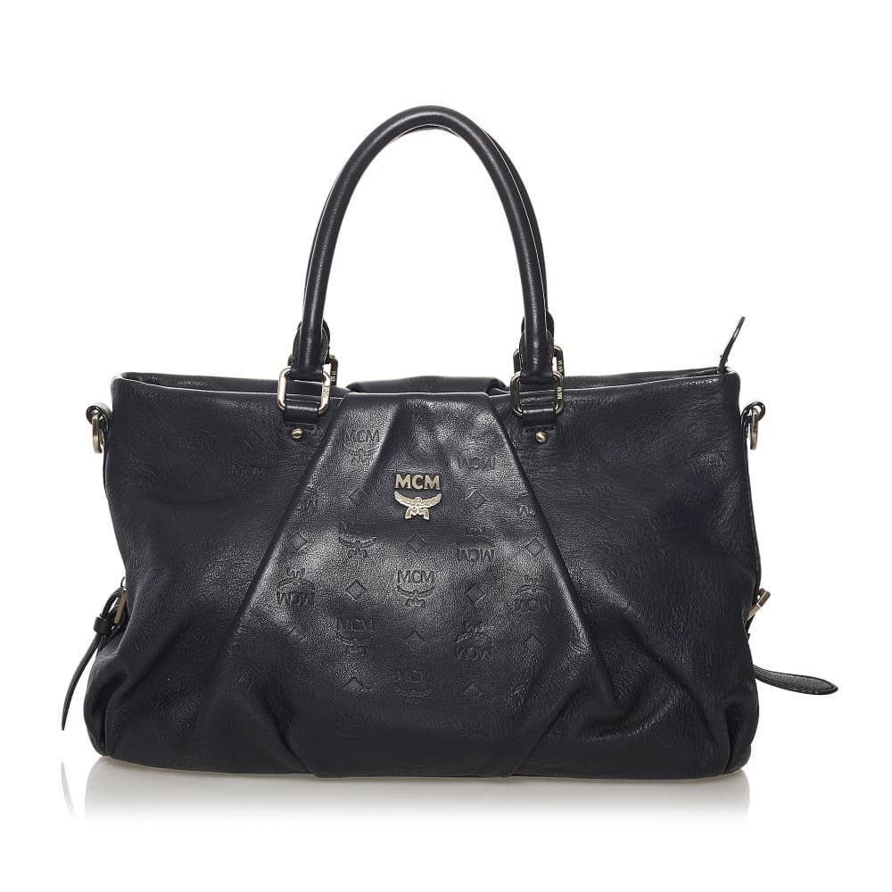 Pre-owned MCM Visetos Leather Satchel Black