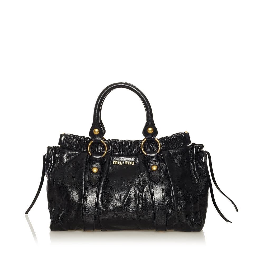 Pre-owned Miu Miu Leather Satchel Black