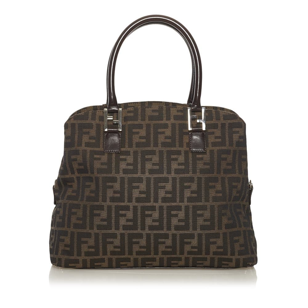 Pre-owned Fendi Zucca Canvas Satchel Brown