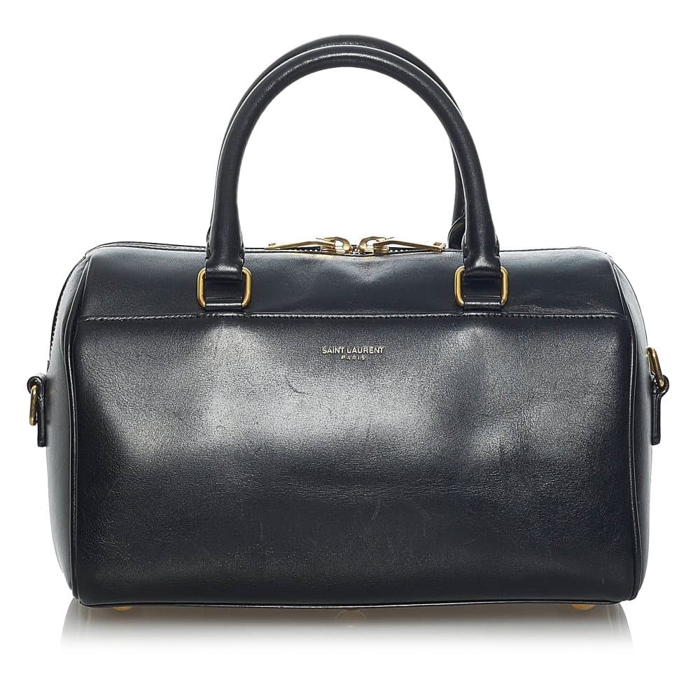 Pre-owned Saint Laurent Classic Baby Duffle Leather Satchel Black
