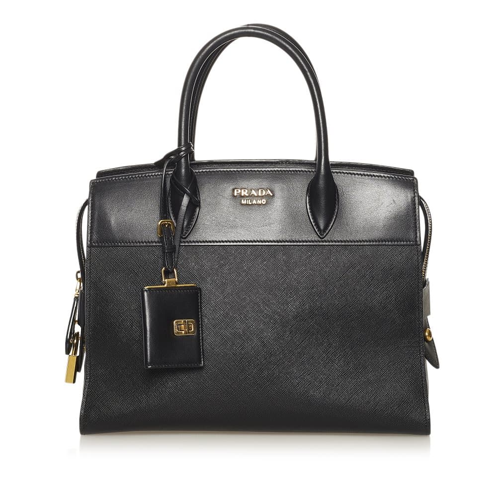 Pre-owned Prada Saffiano Esplanade Black