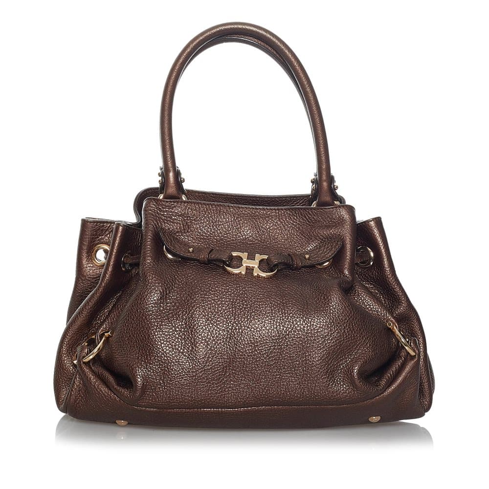 Pre-owned Ferragamo Gancini Handbag Brown
