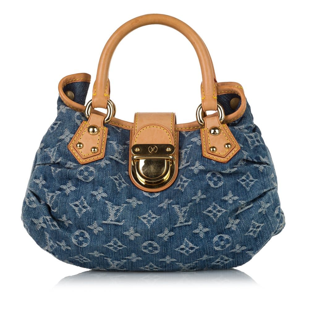 Pre-owned Louis Vuitton Monogram Denim Pleaty Blue
