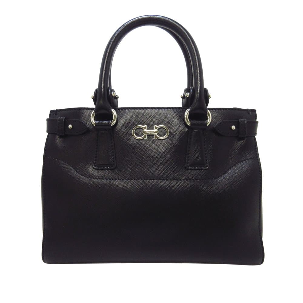 Pre-owned Ferragamo Batik Satchel Black