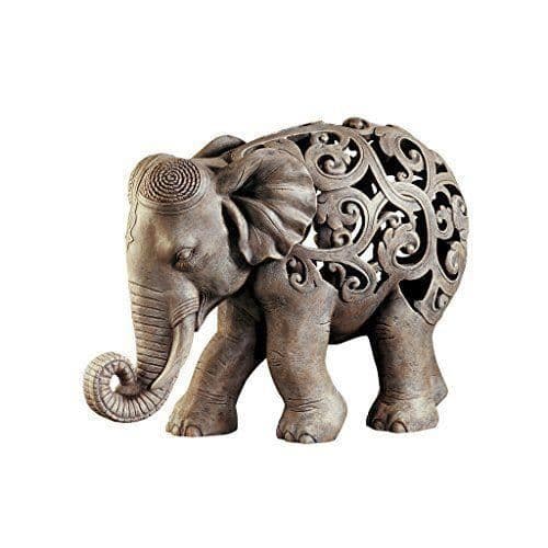 Skulptur - Design Toscano - Jali Anjan - Elegant brun elefant - 32 x 14 x 25,5 cm - 1 kg