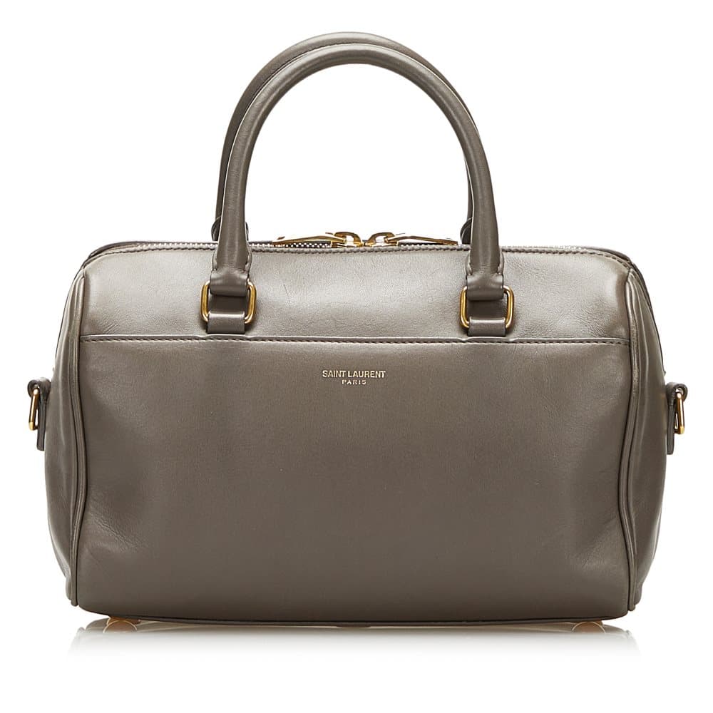 Pre-owned Saint Laurent Classic Baby Duffle Leather Satchel Gray