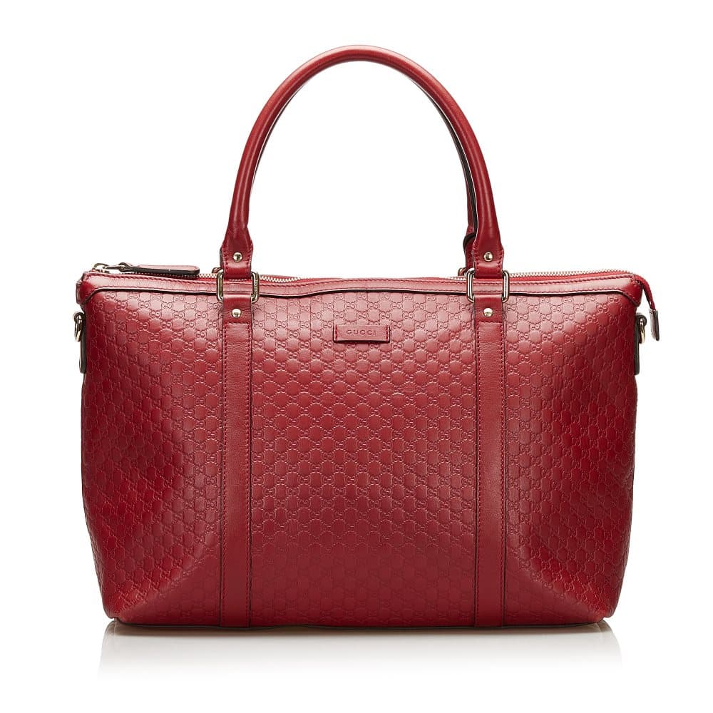 Pre-owned Gucci Microguccissima Margaux Red