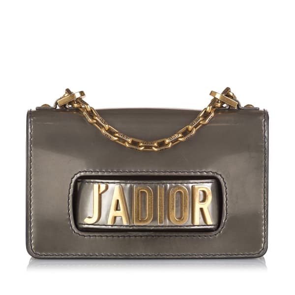 Pre-owned Dior JaDior Mini Chain Flap Gray