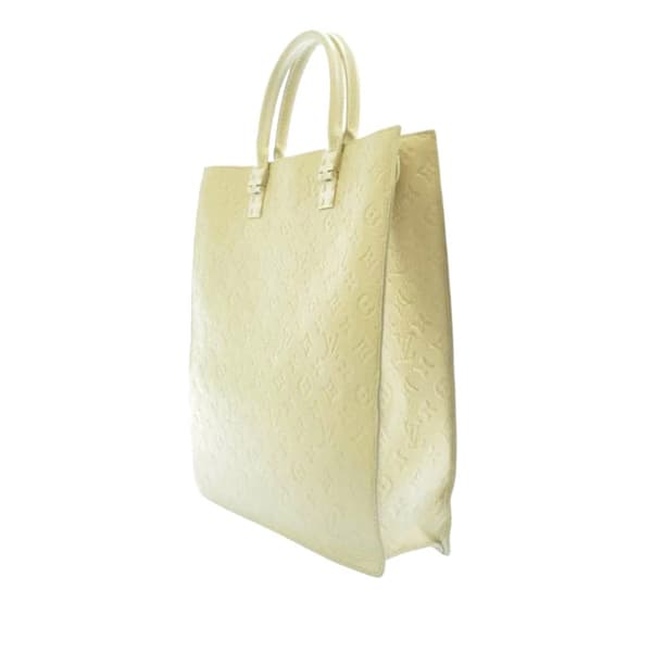 Pre-owned Louis Vuitton Monogram Taurillon Sac Plat White