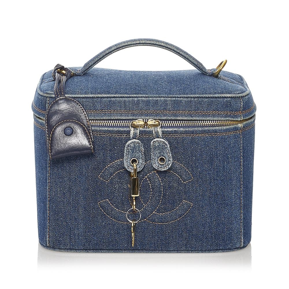 Pre-owned Chanel CC Vanity Bag Blue