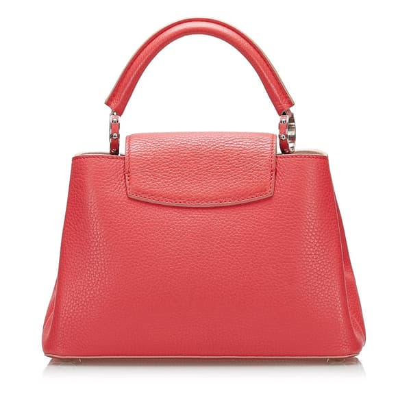 Pre-owned Louis Vuitton Taurillon Capucines BB Red