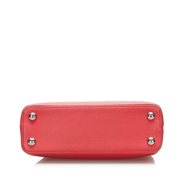 Pre-owned Louis Vuitton Taurillon Capucines BB Red