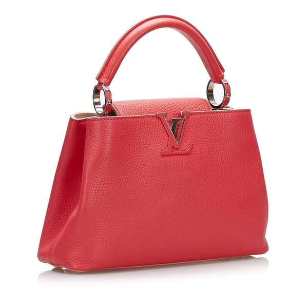 Pre-owned Louis Vuitton Taurillon Capucines BB Red