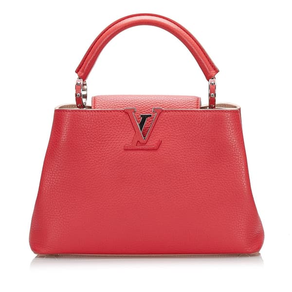 Pre-owned Louis Vuitton Taurillon Capucines BB Red