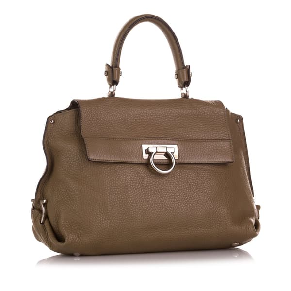 Pre-owned Ferragamo Sofia Leather Satchel Brown