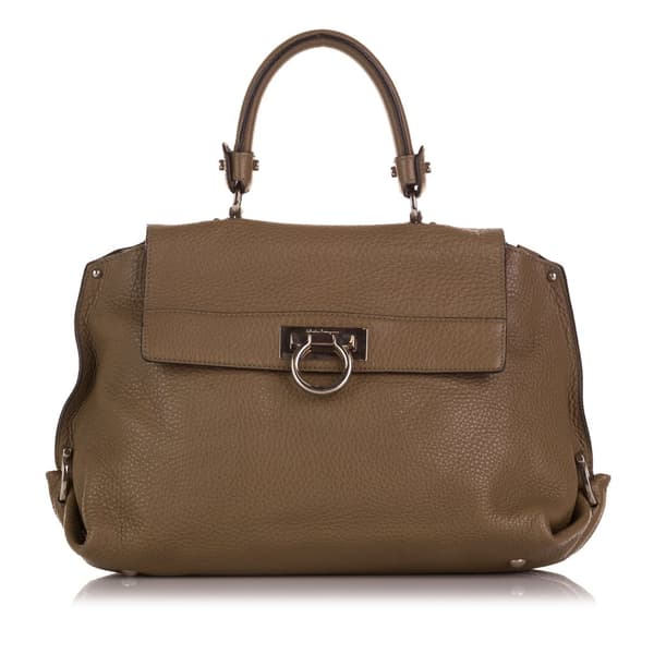 Pre-owned Ferragamo Sofia Leather Satchel Brown
